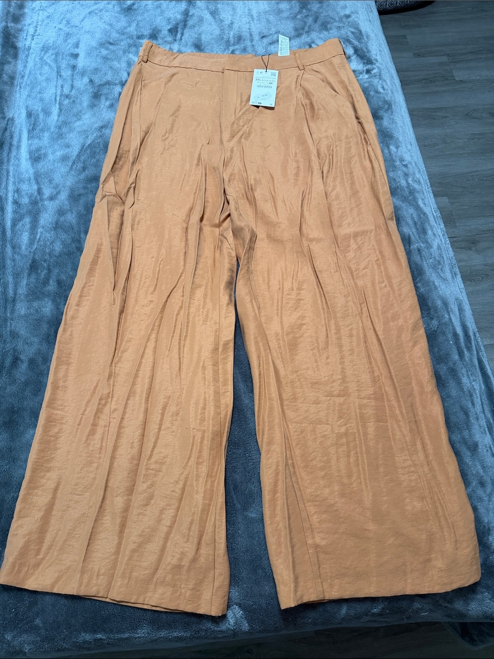 Zara Wide-Leg Trousers in Tan